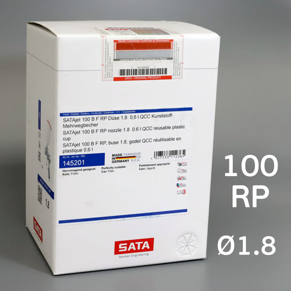 Краскопульт SATA 100 B F RP (1,8мм) грунтовочный (2бар, 245л/мин) верхний бачок 600мл фото №3