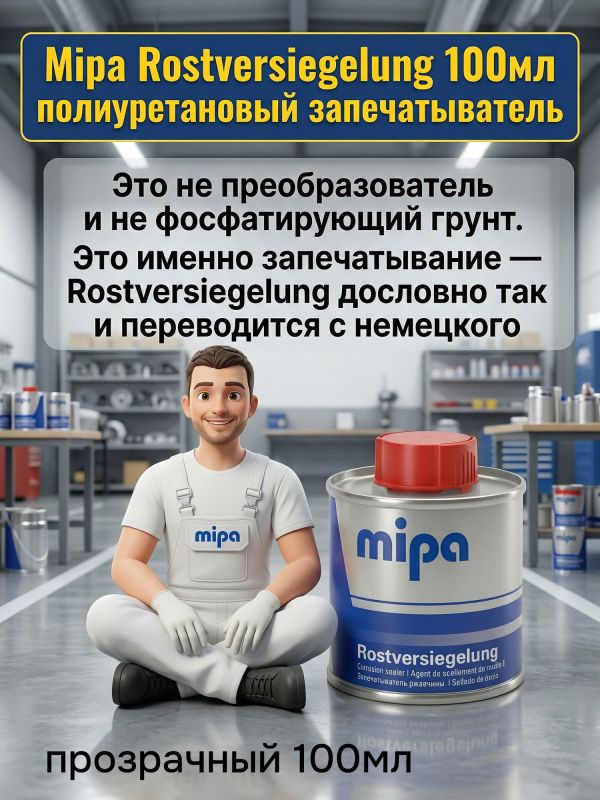 Запечатыватель ржавчины MIPA Rostversiegelung (100мл) прозрачный (препарат антикоррозионный) фото №4