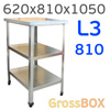 Стол-подставка GrossBOX L3620 (620х810х1050мм) под шкаф 250D оцинкованный (2 полки)