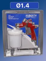 Краскопульт Huberth R500 (1.4мм) LVLP (2.5бар, 230л/мин) верхний пластиковый бачок 600мл фото №2