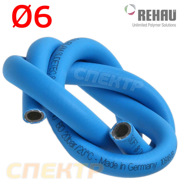 Шланг (1пм) HPVC  6х11мм REHAU Raufilam Slidetec Soft СИНИЙ суперэластичный морозостойкий фото №1
