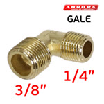 Переходник уголок для компрессора M3/8" - M1/4"  GALE 36 латунный фото №1