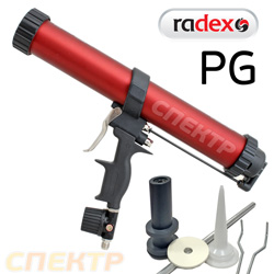 Пистолет для герметика пневмо RADEX PG для картриджей и колбасы