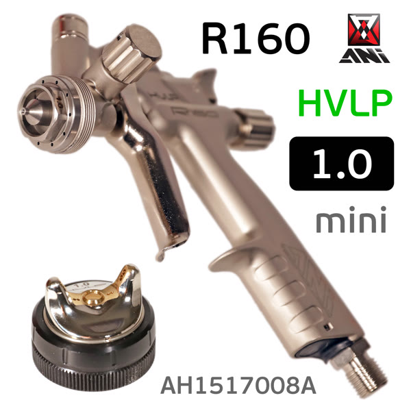 Краскопульт мини ANI R 160 Mini HVLP (1.0мм) с верхним бачком 250мл (180л/мин; 2.6бар) фото №2