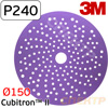 Круг шлифовальный ф150 3M 737U (Р240) Multihole Cubitron II фиолетовый КЕРАМИКА липучка