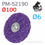 Круг зачистной со штырем ф100 РМ-52190 фиолетовый 100х13х6мм (средний) кораловый торцевой фото №1