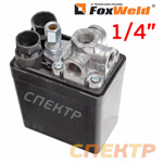Пневмореле для компрессора 220В КНР (16А) 4 выхода 1/4" (реле давления) Foxweld фото №3