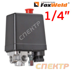 Пневмореле для компрессора 220В КНР (16А) 4 выхода 1/4" (реле давления) Foxweld