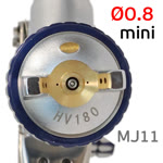 Краскопульт мини ISPRAY MJ11 (0,8мм) верхний бачок (125мл; F14х1; 200л/мин; голова HV180) фото №1