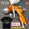 Краскопульт DeVilbiss GTiPro LITE TE20 (1,4мм) ЖЕЛТЫЙ + ФУТБОЛКА для лака (360л/мин)
