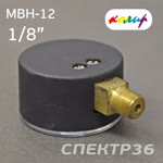 Манометр радиальный 1/8" на компрессор Колир (12бар) BSPT цветной фото №1