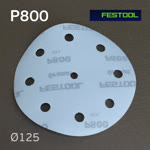 Круг шлифовальный ф125 Festool Granat  Р800 (9отв.) на липучке - голубой фото №1