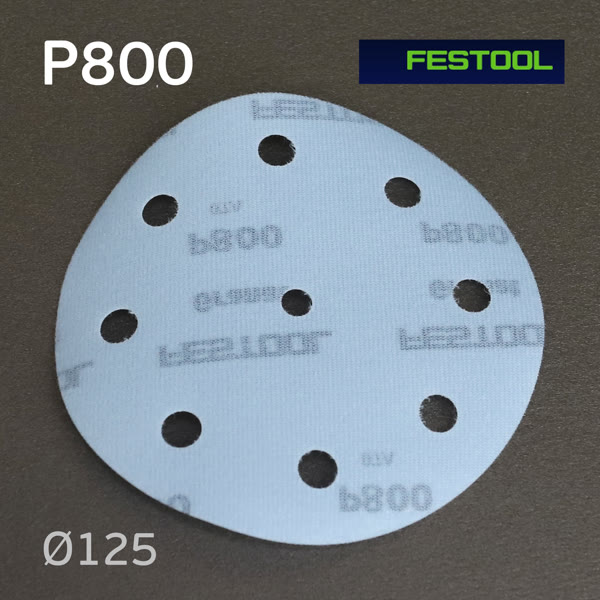 Круг шлифовальный ф125 Festool Granat  Р800 (9отв.) на липучке - голубой фото №1