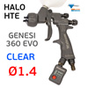 Краскопульт Walcom Genesi Carbonio 360 EVO HALO/HTE Clear (1.4мм) для лака с верхним бачком