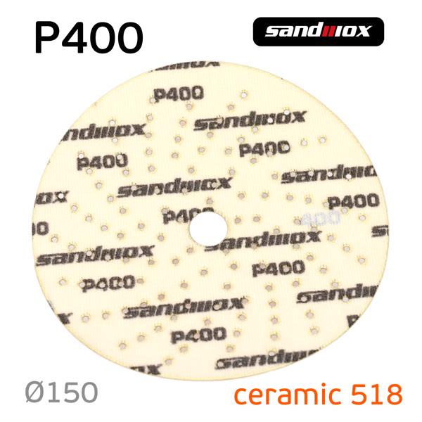 Круг шлифовальный ф150 Sandwox 518 (Р400) Orange Ceramic (multiholes) оранжевый фото №1