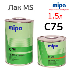 Лак Mipa MS C75 (1л+0,5л) КОМПЛЕКТ с отвердителем D25