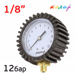 Манометр радиальный 1/8" на пистолет подкачки Колир (12бар) BSPT белый фото №2
