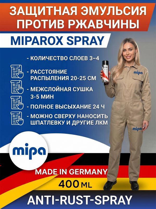 Эмульсия-спрей против ржавчины Mipa MipaRox (400мл) прозрачная антикоррозийная Anti-Rost-Spray фото №4