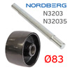 Колесо металлическое D=83мм c осью для подкатного домкрата Nordberg переднее N3203, N32035