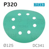 Круг шлифовальный ф125 Hanko DC341 (P320) на липучке ЗЕЛЕНЫЙ