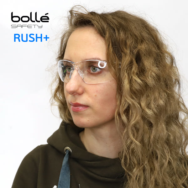 Очки защитные Bolle RUSH+ открытого типа с прозрачной линзой Platinum фото №1