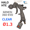 Краскопульт Walcom Genesi Carbonio 360 EVO HALO/HTE Clear (1.3мм) для лака с верхним бачком