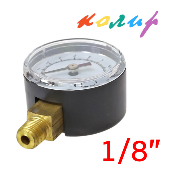 Манометр радиальный 1/8" на компрессор Колир (10бар) BSPT белый фото №1