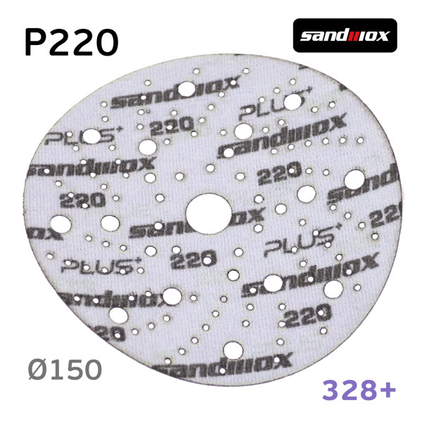 Круг шлифовальный ф150 Sandwox 328+ (Р220) Purple Ceramic (multiholes) фиолетовый на липучке фото №2
