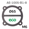 Прокладка головки цилиндра верхняя ECO AE-1005-B1-8 (ф65мм; 4хМ6) тип V65 паранитовая