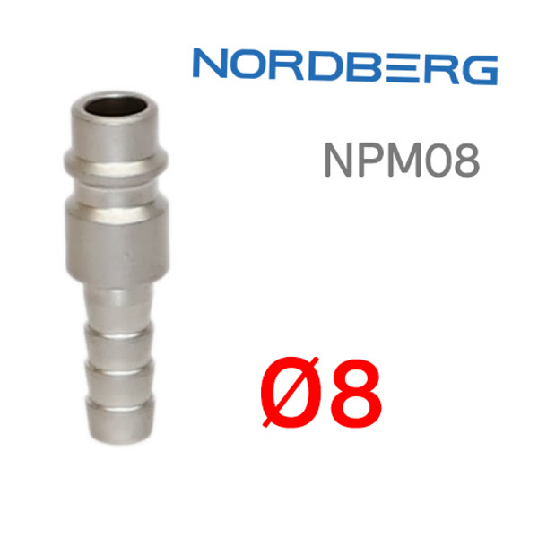 Переходник (папа) - ёлочка  8мм быстросъемный Nordberg NPM08 фото №1