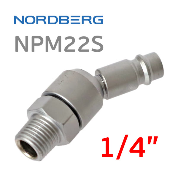 Переходник (папа на шарнире) - резьба 1/4M Nordberg NPM22S наружная металлический фото №1