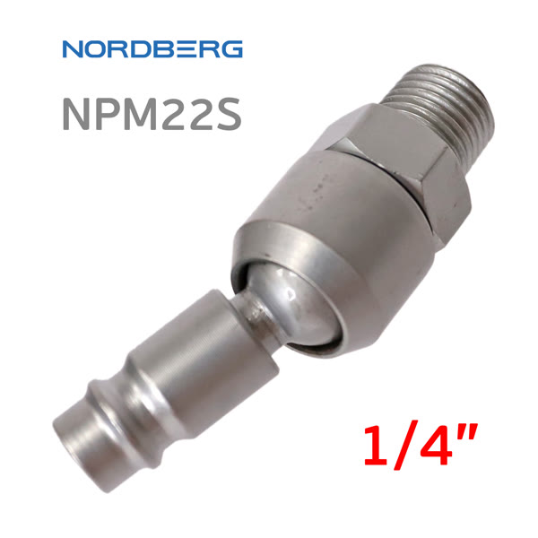 Переходник (папа на шарнире) - резьба 1/4M Nordberg NPM22S наружная металлический фото №2