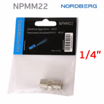 Переходник резьба 1/4M - 1/4M (наружная - наружная) Nordberg бочонок NPMM22 фото №3