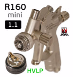 Краскопульт мини ANI R 160 Mini HVLP (1.1мм) с верхним бачком 250мл (180л/мин; 2.6бар) фото №2