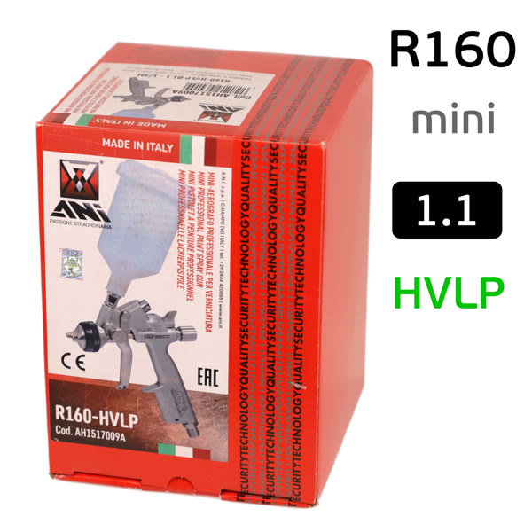 Краскопульт мини ANI R 160 Mini HVLP (1.1мм) с верхним бачком 250мл (180л/мин; 2.6бар) фото №4