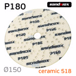Круг шлифовальный ф150 Sandwox 518 (Р180) Orange Ceramic (multiholes) оранжевый фото №1