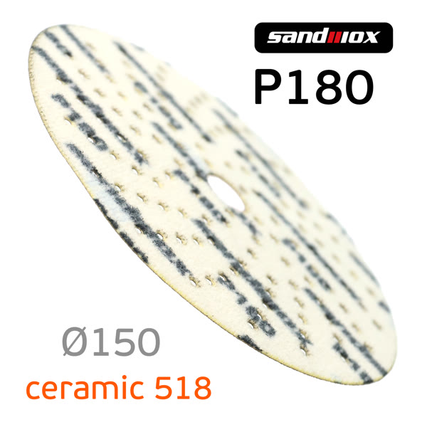 Круг шлифовальный ф150 Sandwox 518 (Р180) Orange Ceramic (multiholes) оранжевый фото №3