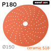 Круг шлифовальный ф150 Sandwox 518 (Р180) Orange Ceramic (multiholes) оранжевый