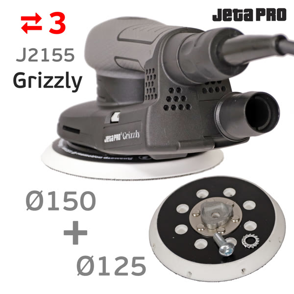 Электро шлифмашинка D150 JetaPRO Grizzly (3мм) бесщеточная вращательно-орбитальная фото №4