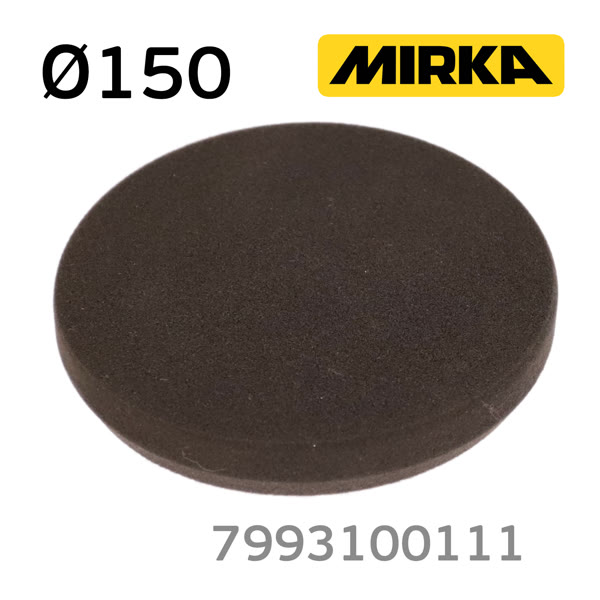Круг полир. липучка Mirka D150 гладкий ЧЕРНЫЙ поролоновый полировальный диск фото №2