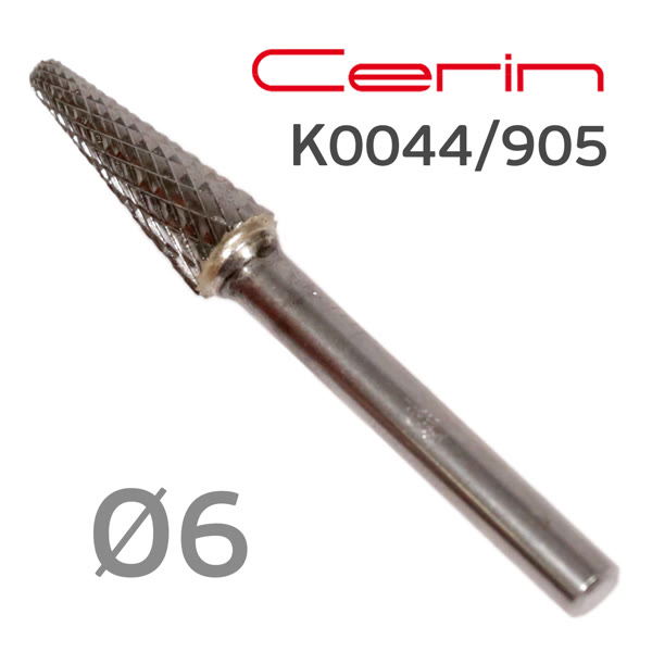 Бор-фреза ф6,0мм CERIN 321006 сфероконическая K0044/905 твердосплавная для фрезеровки фото №1