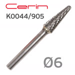 Бор-фреза ф6,0мм CERIN 321006 сфероконическая K0044/905 твердосплавная для фрезеровки фото №2