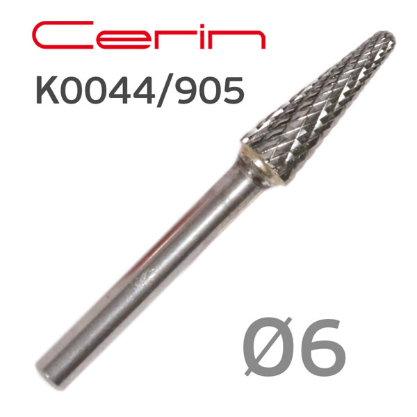 Бор-фреза ф6,0мм CERIN 321006 сфероконическая K0044/905 твердосплавная для фрезеровки фото №2