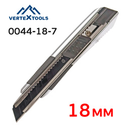 Нож технический VertexTools PRO 0044-18-7 (18мм) выдвижное лезвие SK5, цинковый сплав, кнопка