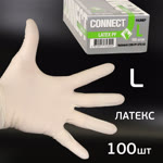 Перчатки латексные Connect р.L (100шт) фото №1