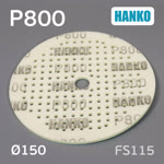 Круг шлиф. на поролоне ф150 Hanko FS115  (Р800; 181отв.; зеленый) Film Sponge MultiAir липучка фото №1