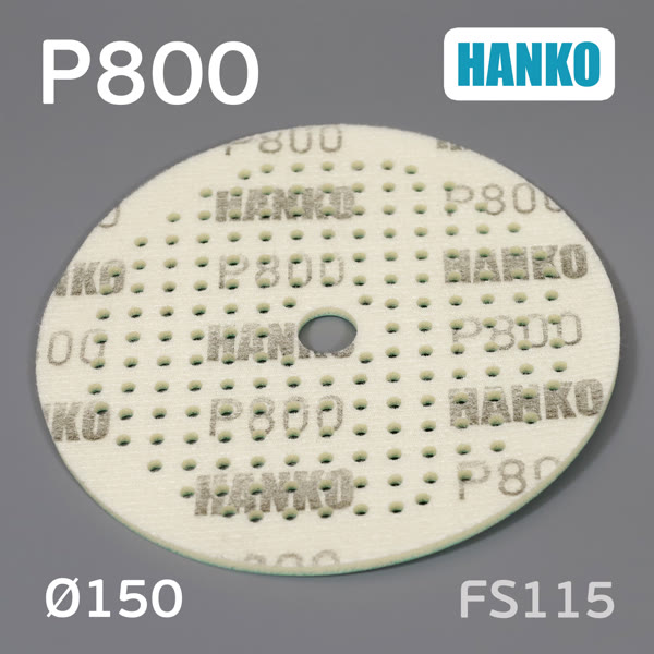 Круг шлиф. на поролоне ф150 Hanko FS115  (Р800; 181отв.; зеленый) Film Sponge MultiAir липучка фото №1
