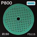Круг шлиф. на поролоне ф150 Hanko FS115  (Р800; 181отв.; зеленый) Film Sponge MultiAir липучка фото №3