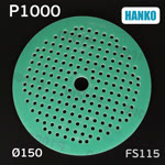 Круг шлиф. на поролоне ф150 Hanko FS115 (Р1000; 181отв; зеленый) Film Sponge MultiAir липучка фото №3