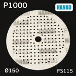 Круг шлиф. на поролоне ф150 Hanko FS115 (Р1000; 181отв; зеленый) Film Sponge MultiAir липучка фото №4